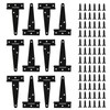 12-Pack Heavy Duty 4" T-Strap Gate Hinges for Outdoor Doors,