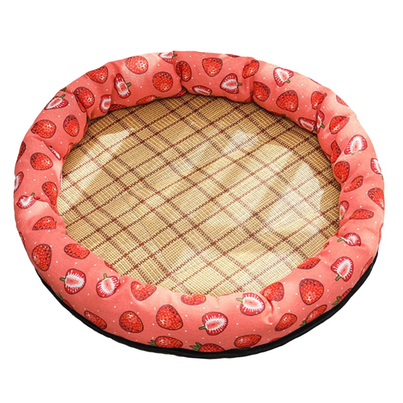 Round Pet Cooling Bed Cartoon Printing Pet Sleeping Bed Summer
