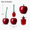 Cherry Toilet Brush Set for Bathroom - Long Handle Soft