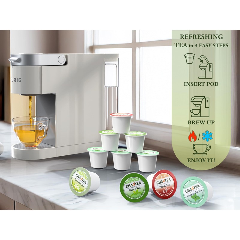 Cha4TEA 36-Count K Cups Assorted Green Tea for Keurig K-Cup