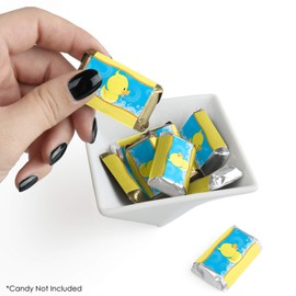 Ducky Duck - Mini Candy Bar Wrapper Stickers - Baby Shower or Birthday Party Small Favors - 40 Count