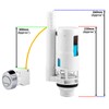 SPARES2GO Adjustable Dual Flush Toilet Valve Concealed Cistern with Push