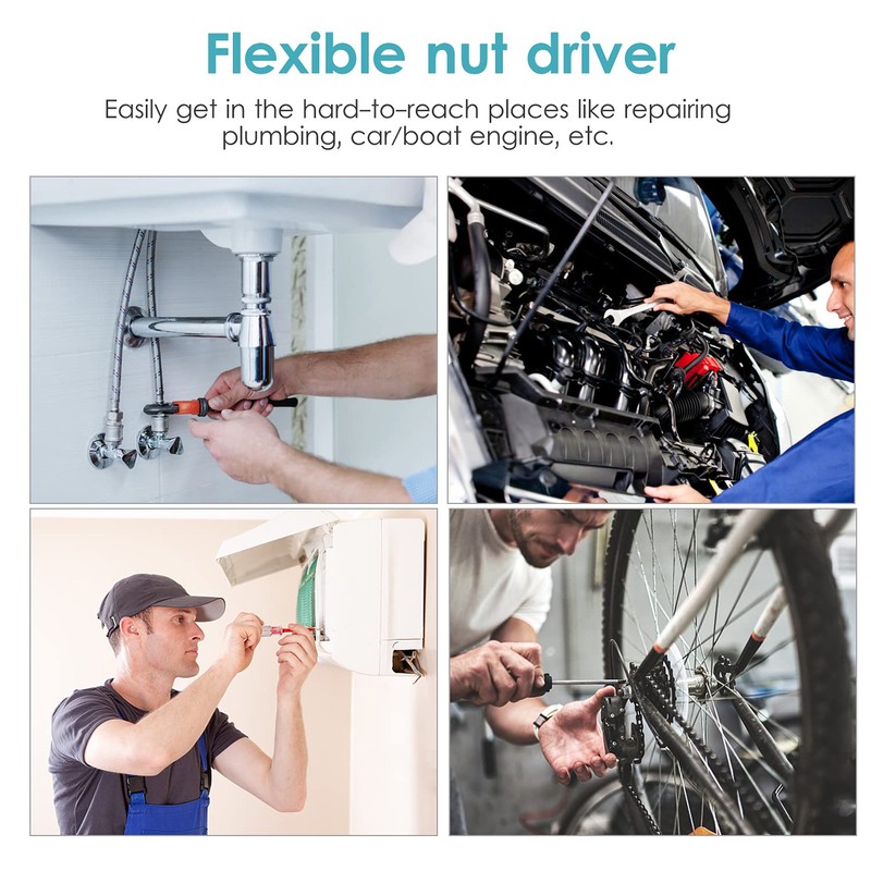 Mingzhe Flexible Hose Clamp Driver 7mm Metric Nut Driver Non-Slip