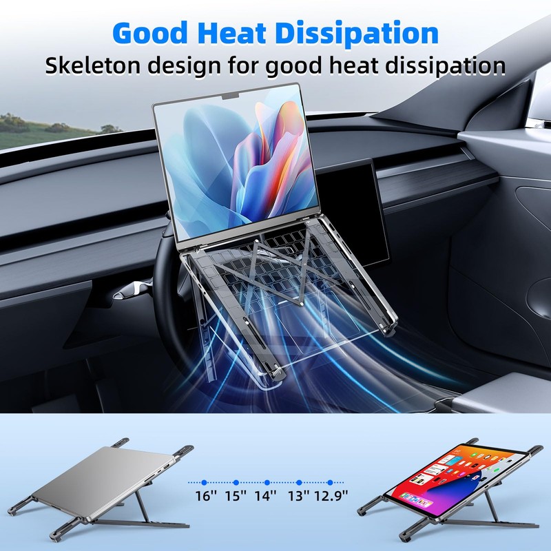 Angle Adjustable Car Steering Wheel Laptop Holder,Foldable Laptop Stand for