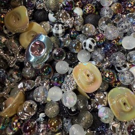 Beads By Color for Beadable Pen - DIY Mixed Beads for Crafting and Writing - High-Quality Bead Mixes - Sizes 12-20mm - Perfect for Creative Projects:_Chrome Cowboy_Extra Large 725ML