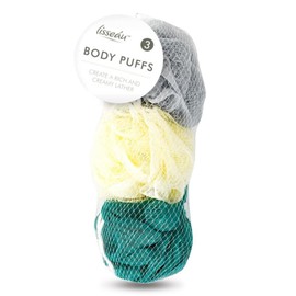 Shower Body Puffs Loofah 3pk Scrunchies Body Scrubber Mesh Bath Scrub