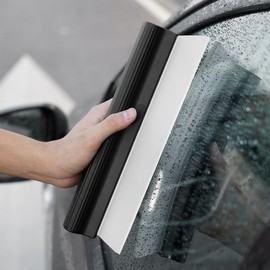 RHHRSM Dual Material Choice! Efficient Car Wash Squeegee for Automotive Beauty - TPE/Silicone Squeegee for Windshields and Glass Surfaces (Silicone), White