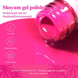 SHOYUM Gel Nail Polish, 1Pcs 15ML Hot Pink Gel Polish Bright Summer Neon Colors Gel Polish Soak Off Starters Nail Art Salon Manicure Design at Home Girlfriend Gift for Holidays 2024 Nails