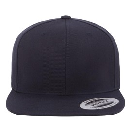 Joe's USA YP Classics 6089M Six-Panel Premium Flatbill Snapback Cap - OSFM - 1 Pack - Dark Navy
