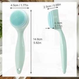 HINZIC 2 Pack Silicone Manual Facial Cleansing Brush, Skin Friendly Waterproof Face Cleaning Scrubber Exfoliator Cleanser for Blackheads Whiteheads Makeup Residues Removal- Green