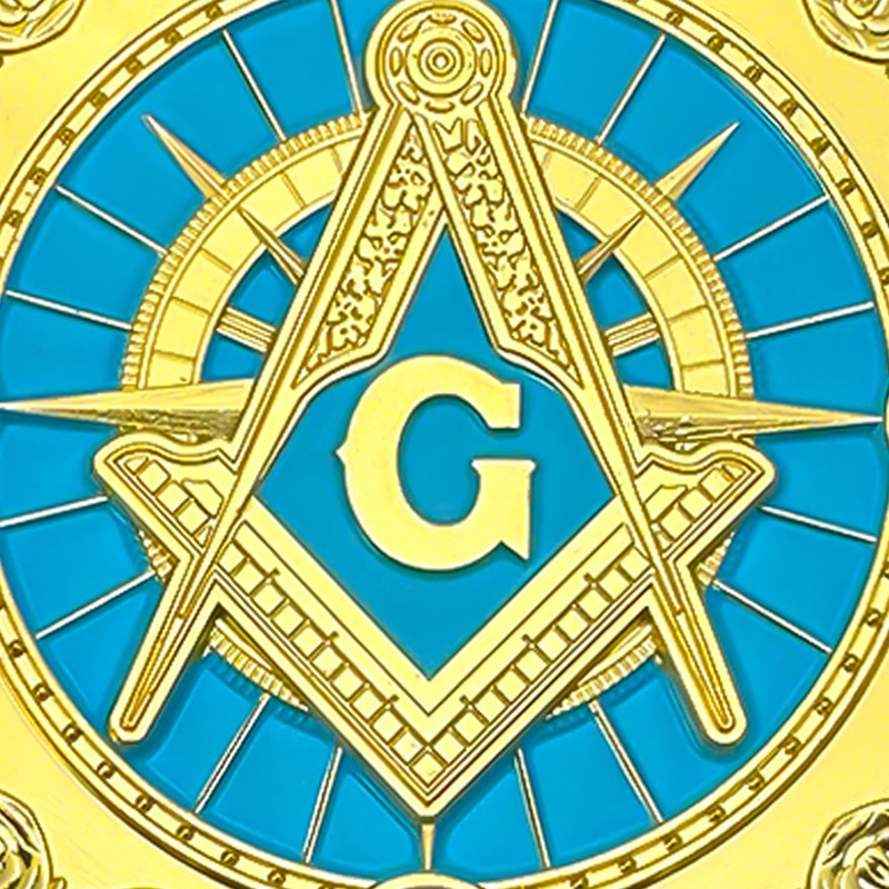 Masonic Car Emblem Freemason Metal Auto Decal (Compass & Square