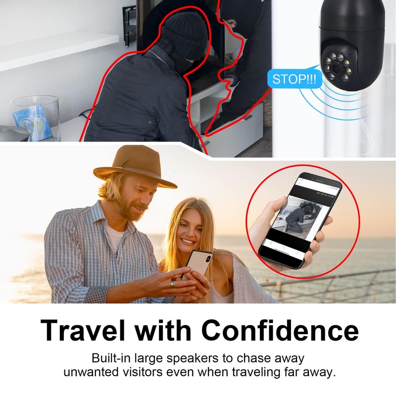 Light Bulb Security Camera Wireless Wifi Video Intercom E27 Infrared