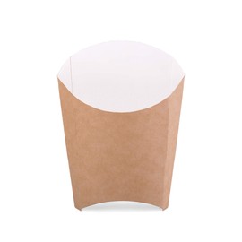 (Pack of 50 pcs) Kraft Cardboard French Fries Boxes Size L Chip Holder Food Container Fast Food Disposable Box Eco-Friendly Recyclable (50, L)