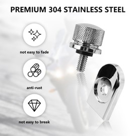 Silvery Chrome for Harley Seat Bolt | Stainless Steel Bolt/Screw with Mounting Knob Cover | Compatible for Harley-Davidson 1996-2024