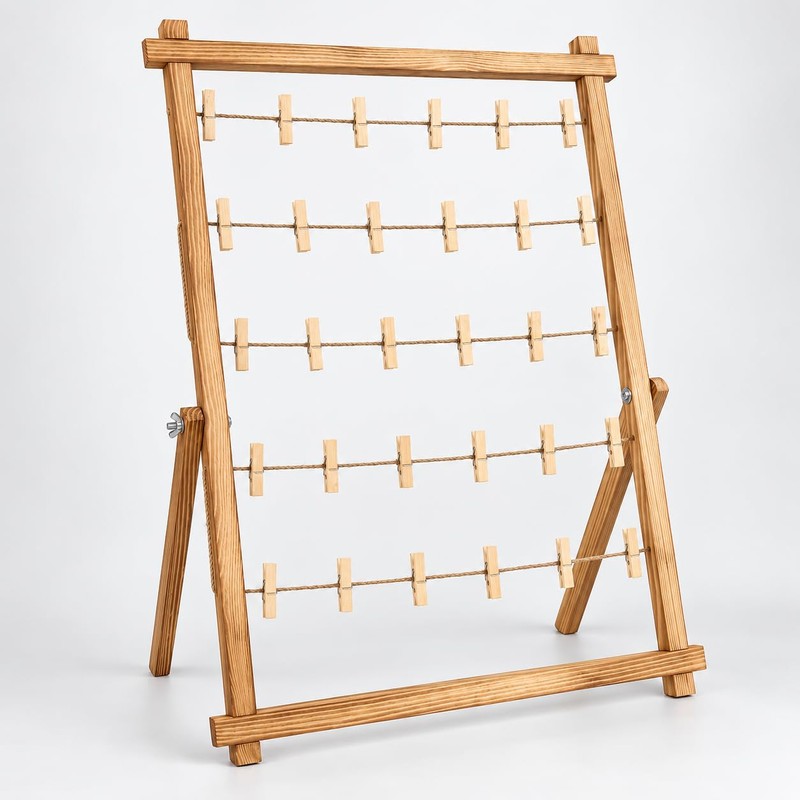 Wooden Photo Display Board with 30 Clips, 25 x 33