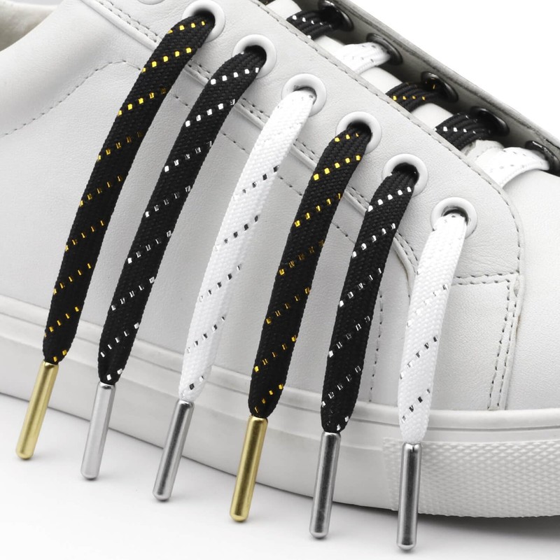 YFINE Sneakers Flat Shoe Laces: Athletic Shoelaces With Metal Tips