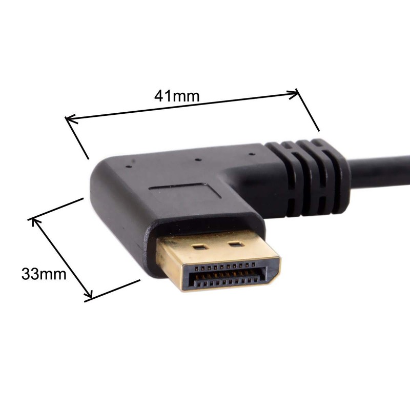 JSER Left Angled DP DisplayPort 90 Degree to Mini DP