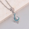 CiNily Music Note Pendant Necklace, 14K White Gold Blue Opal