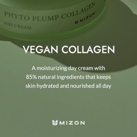 MIZON Phyto Plump Collagen Crema Hidratante Facial de Día 50 ml - crema facial coreana con colágeno vegetal, textura ligera, hidratación intensa para 