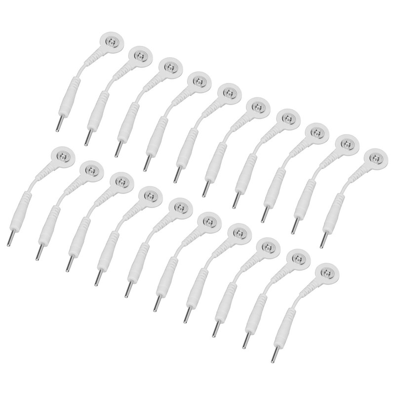 20Pcs Electrode Wires 2.0in Portable Replacement Button Electrode Lead Wires