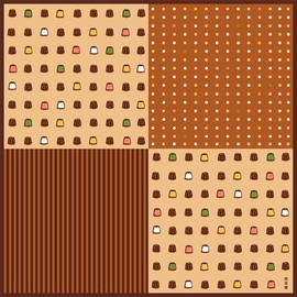 Hamamonyo Small Cloth (Furoshiki, 19.7 inches (50 cm), Bean Canele