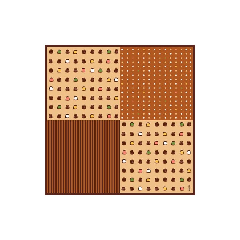 Hamamonyo Small Cloth (Furoshiki, 19.7 inches (50 cm), Bean Canele