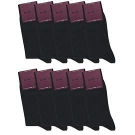 ca·wa·so Women's Socks Made of 100% Cotton, Pure Cotton Socks in a Set of 10, Casual Socks without Seam with Reinforced Heel and Toe, black