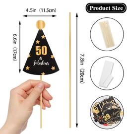 LINGTEER Happy 50th Birthday Party Photo Booth Props,Cheers to 50th Birthday Fifty Years Old Bday Party Centerpieces Props Decorations Sign.