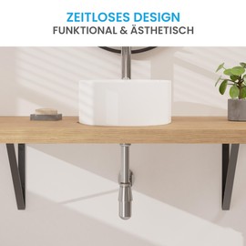 Bächlein Universal cup siphon for washbasins, odour trap with cleaning opening and installation instructions (English language not guaranteed) – drain fitting – design siphon drain set bottle siphon