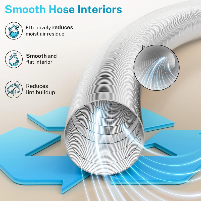 HOOMESUN 4 Inch 5FT Semi Rigid Dryer Duct, Vent Hose
