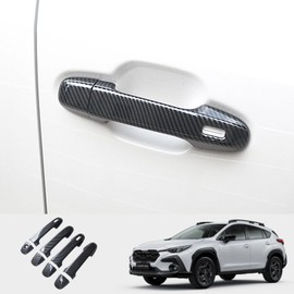 Treesiche Crosstrek Exterior Door Handle Trim Covers Compatible with Crosstrek 2023-2025，WRX 2022-2025,ABS Car Door Handle Protector Cover(with Smart Hole - Carbon Fiber)