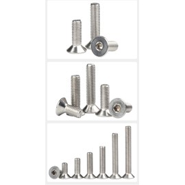Guard4U 280Pcs #4-40 UNC Stainless Steel Flat Head Countersunk Hex Socket Cap Bolts Screws Nuts Assortment Kit- #4-40x 3/16" 1/4" 5/16" 3/8" 1/2" 5/8" 3/4" 7/8" 1"