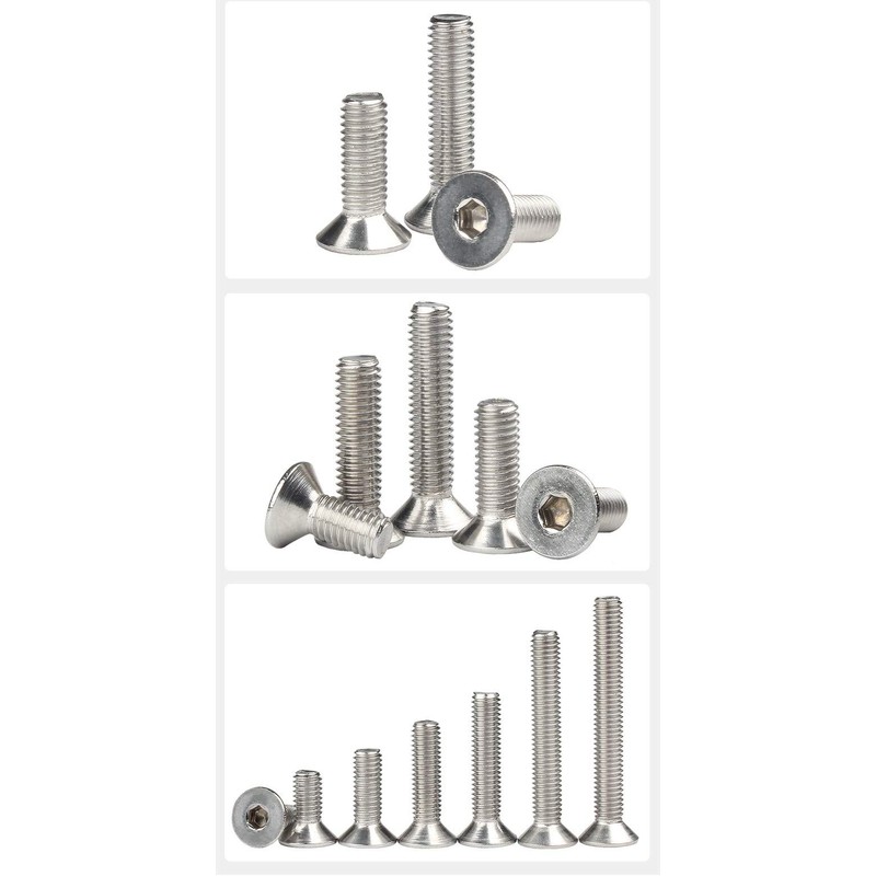 Guard4U 280Pcs #4-40 UNC Stainless Steel Flat Head Countersunk Hex