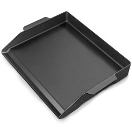 17" x 13" Cast Iron Griddle, Universal Stove Top Griddle Gas Grill Griddle Insert for Charbroil Nexgrill Parts Charcoal Cooking Plate Outdoor Camping Tailgating Teppanyaki BBQ Accessory