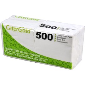 500 Soft Napkins 30 x 30cm Serviettes Tissue 1 Ply White