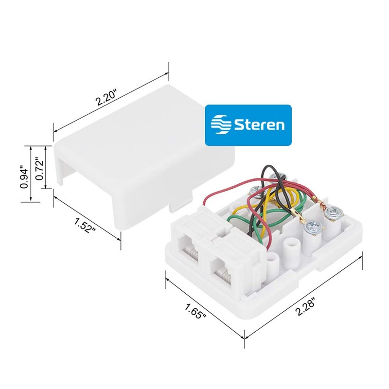 STEREN Phone Jack Wall Plate - Jack Box - White