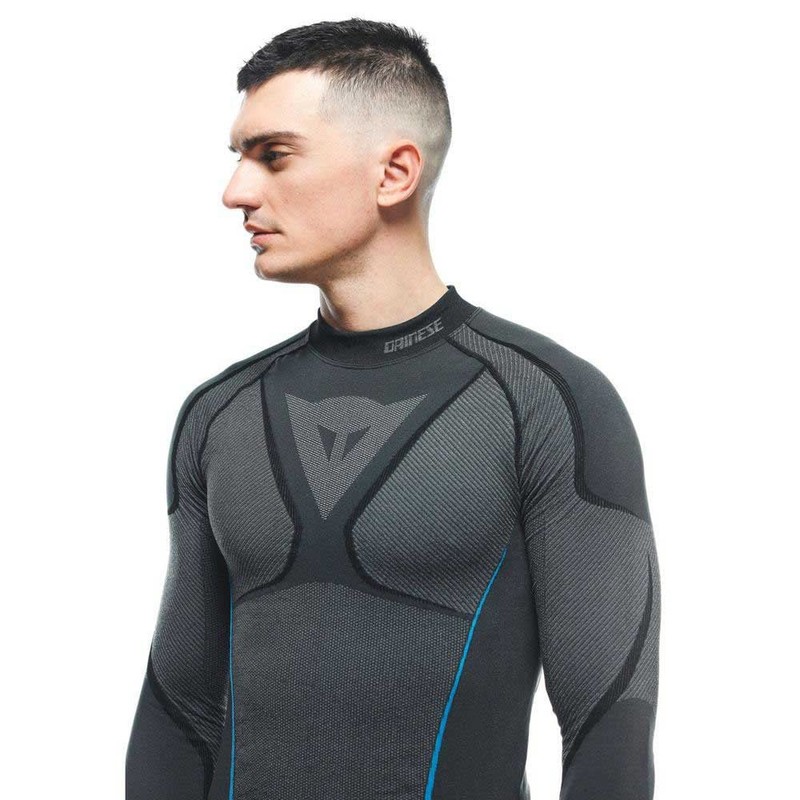 Dainese Dry LS, Maglia Termica Moto, Uomo, Nero/Blu, XL/X