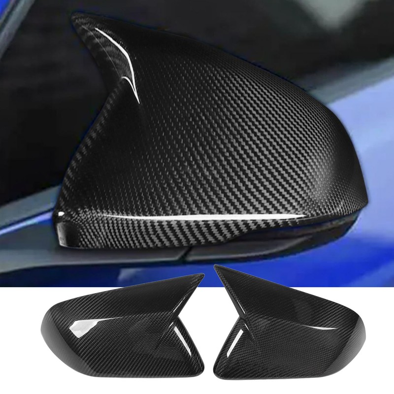 1 Pair Carbon Fiber Mirror Covers Ox Horn Style Car