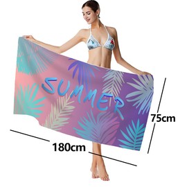 LEcylankEr Beach Towel 180 x 75 cm Microfibre Bath Towel for Women, Bath Towel Large for Beach, Quick-Drying, 360 g (Summer)