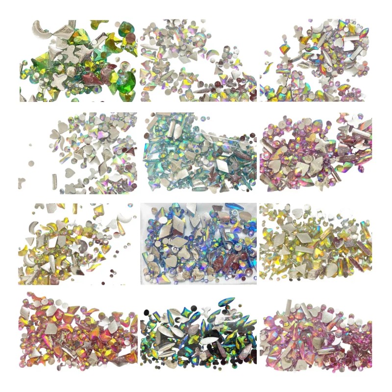 Yuan Quan 12 Paq. Piedra Imitacion Cristal Decora Uñas Mas