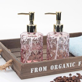 goyisee con dispensador de jabón Bomba, dispensador de jabón de Diamante para encimera de Cocina, baño, Accesorios de baño Rosa Caliente (Rosa)