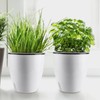 HEIHAK 5 Pack 7 Inch Self Watering Plant Pots, White