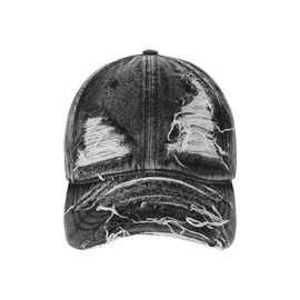 Unisex Denim Distressed Baseball Cap Washed Vintage Trucker Cotton Dad Hat Snapback Summer Outdoor Sports Casual Sun Hat Adjustable Stylish Comfortable Hiking Driving fishing cap for Mens Women