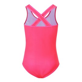 Akokvlar - Traje de baño de una pieza para niña con diseño de sirena arcoíris, Rosa U, 3 Años/4 Años