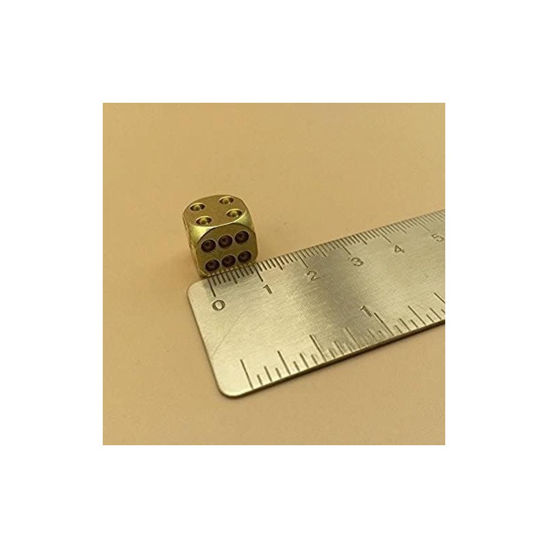CLVEDU Classic Brass Dices Solid Polished D6 Cube Spot Dice