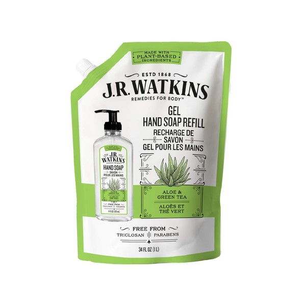 J.R. Watkins Hand Soap Refill, Aloe and Green Tea 34 fl Ounce