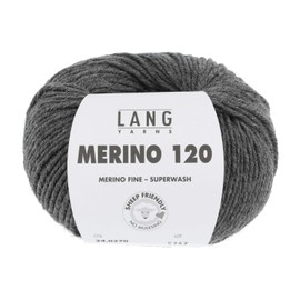 120 Merino Yarn 0270 Dark Grey melange