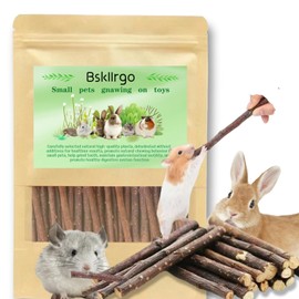 Bskllrgo Natural Apple Wood Chew Sticks for Rabbits, Hamsters, Chinchillas, Guinea Pigs - Small Animal Dental Toys for Teeth Grinding & Boredom Relief, Safe Untreated Chew Treats, 350g (12.3oz)