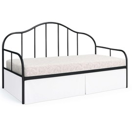 Pleated Bed Skirt with Split Corners for Daybed- White Pleated Twin Daybed Skirt 21 inch Drop- Dust Ruffle- Microfiber Sofa Bed Skirt for Living Room Guest Room- Pleated Daybed Skirt for Twin Bed