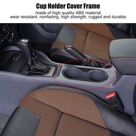 Cup Holder Cover Trim Carbon Fiber Cup Holder Cover Trim Water Cup Holder Trim Cover Car Drink Holders Car Interior Accessories for Ford Ranger T6 P375 2015‑2021